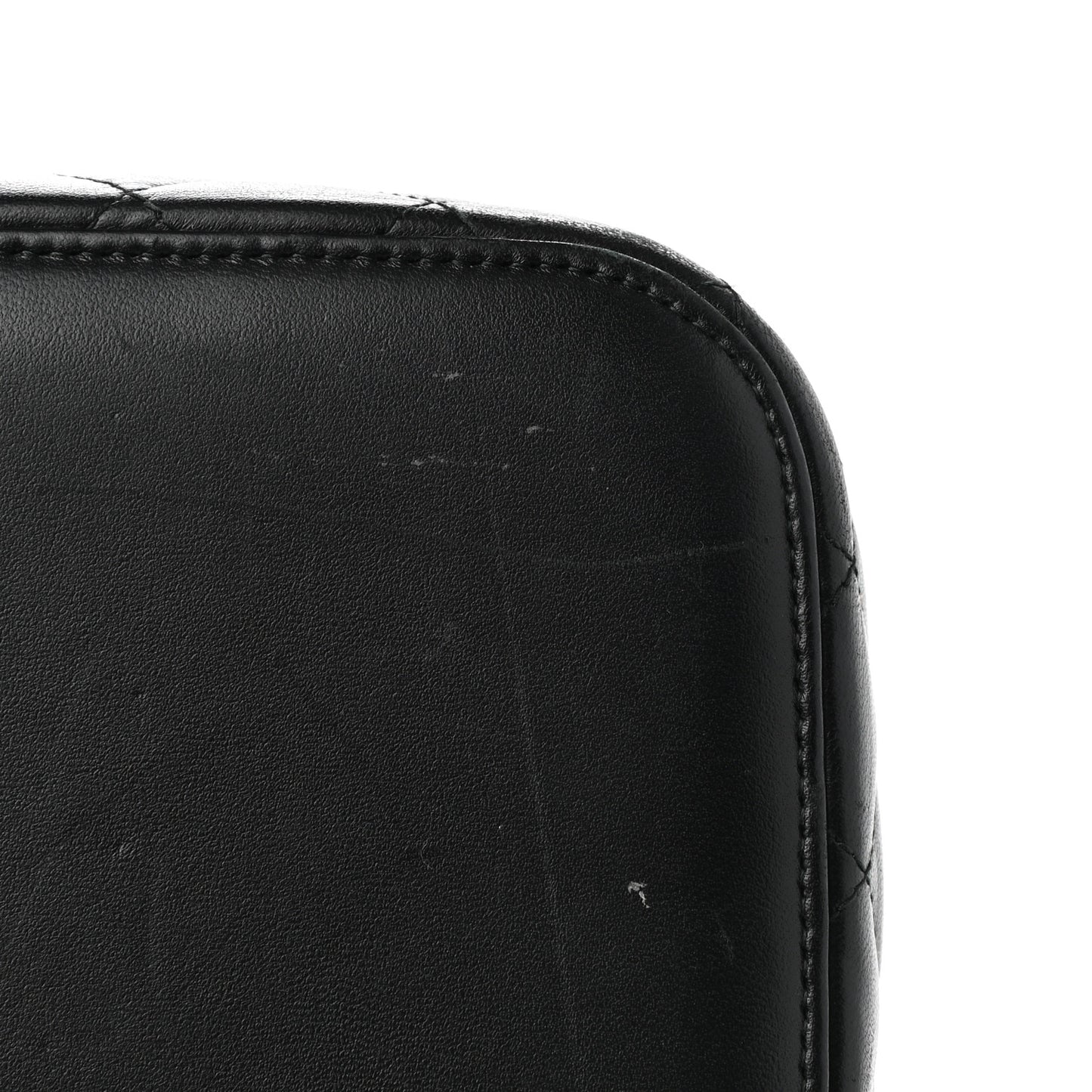 Lambskin Quilted Trendy CC Vanity Pouch Black