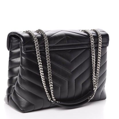 Saint Laurent Calfskin Y Quilted Monogram Medium Loulou Chain Satchel Black 3 of 10