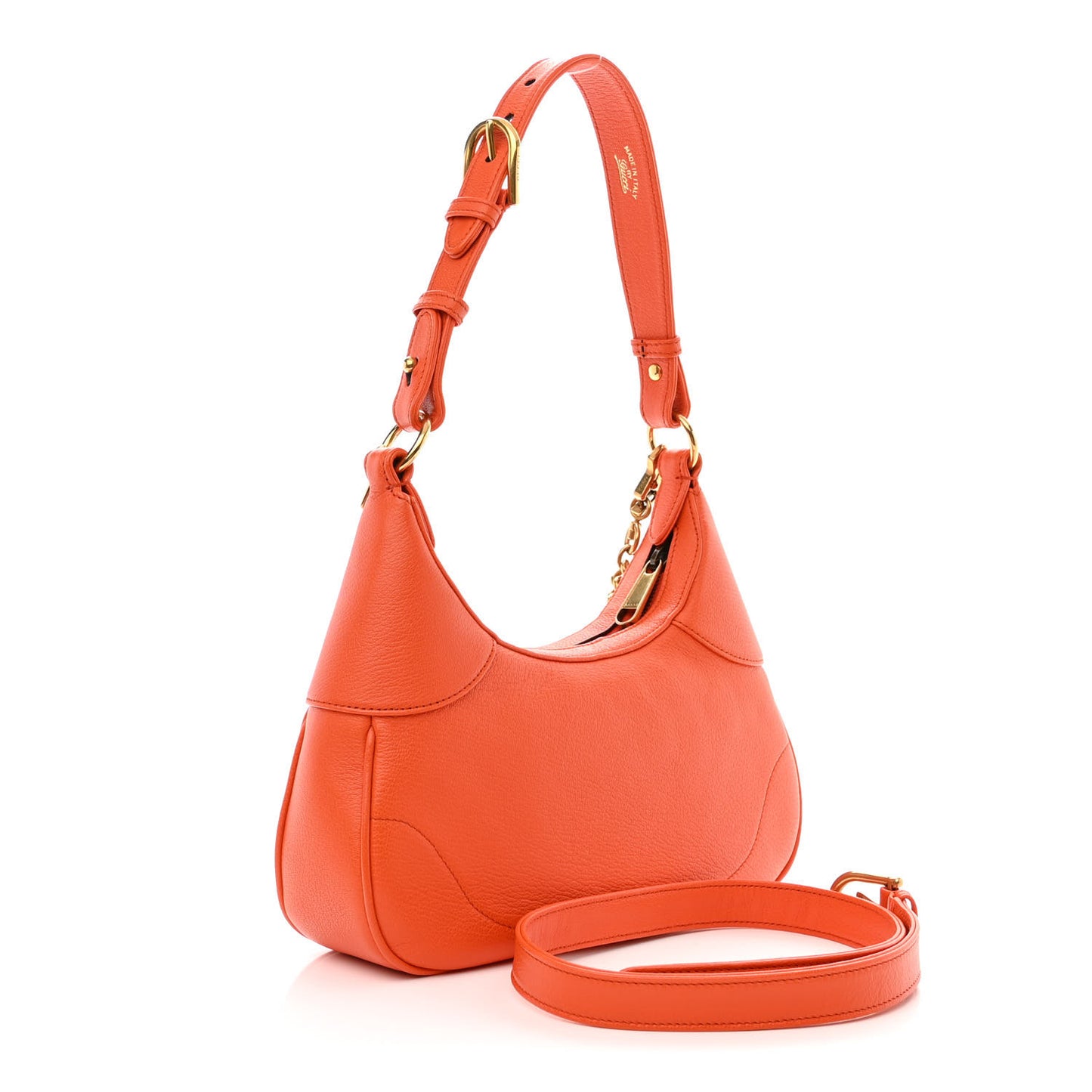 Goatskin Small Aphrodite Shoulder Bag Deep Orange