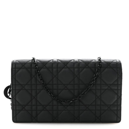 Christian Dior Ultra Matte Calfskin Cannage Lady Dior Pouch Black 1 of 10