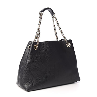 Gucci Pebbled Calfskin Medium Soho Chain Shoulder Bag Black 2 of 9