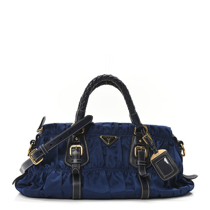 Prada Tessuto Nylon Gaufre Shopping Satchel Bluette 1 of 19