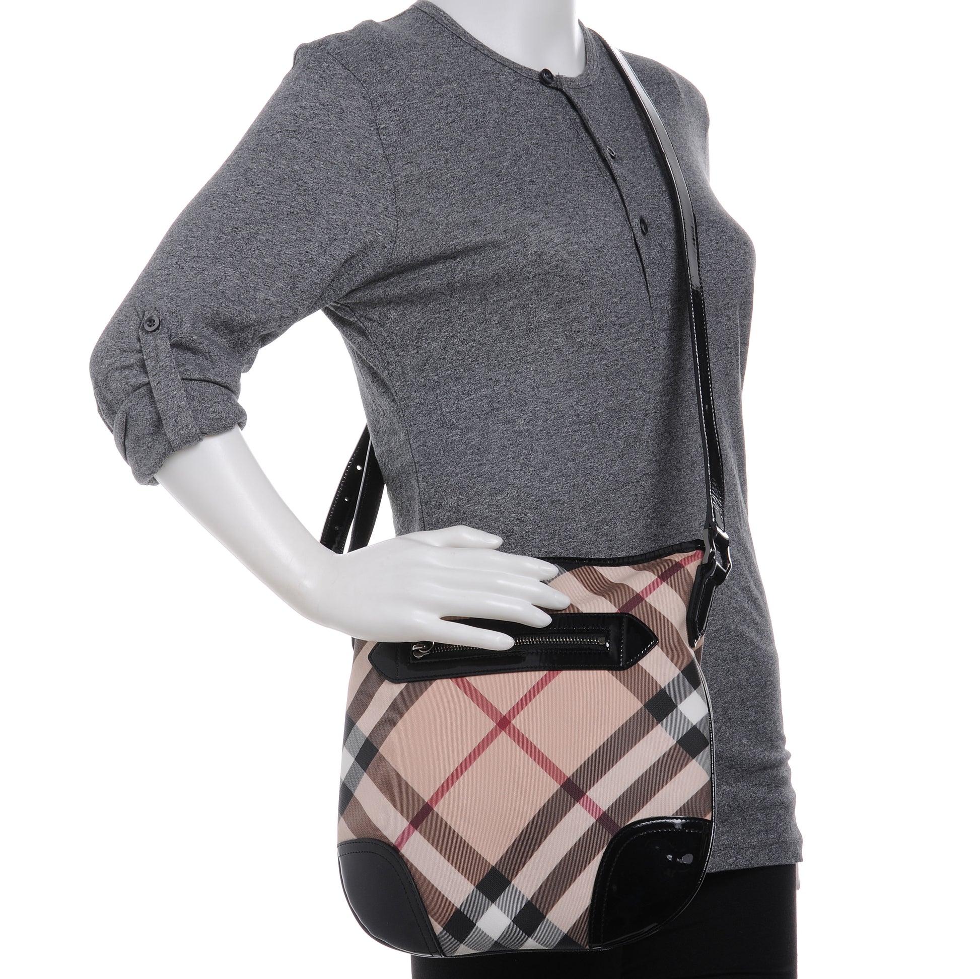 Burberry Supernova Check Small Dryden Crossbody Bag Black 2 of 8