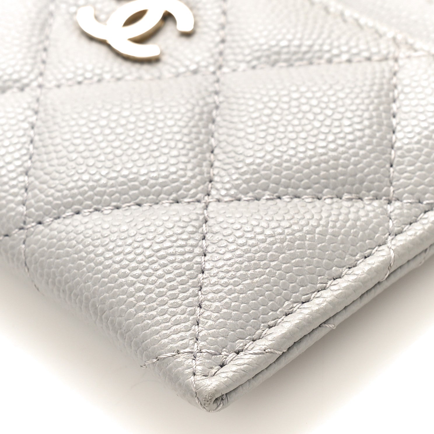 Chanel Caviar Quilted Card Holder Grey 9 of 10