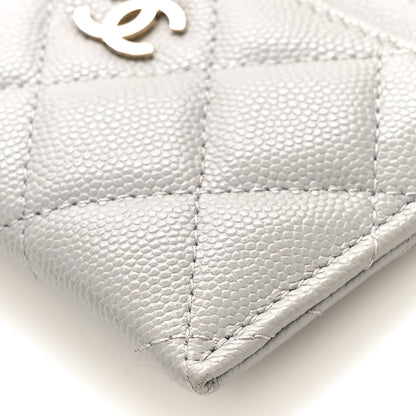 Chanel Caviar Quilted Card Holder Grey 9 of 10
