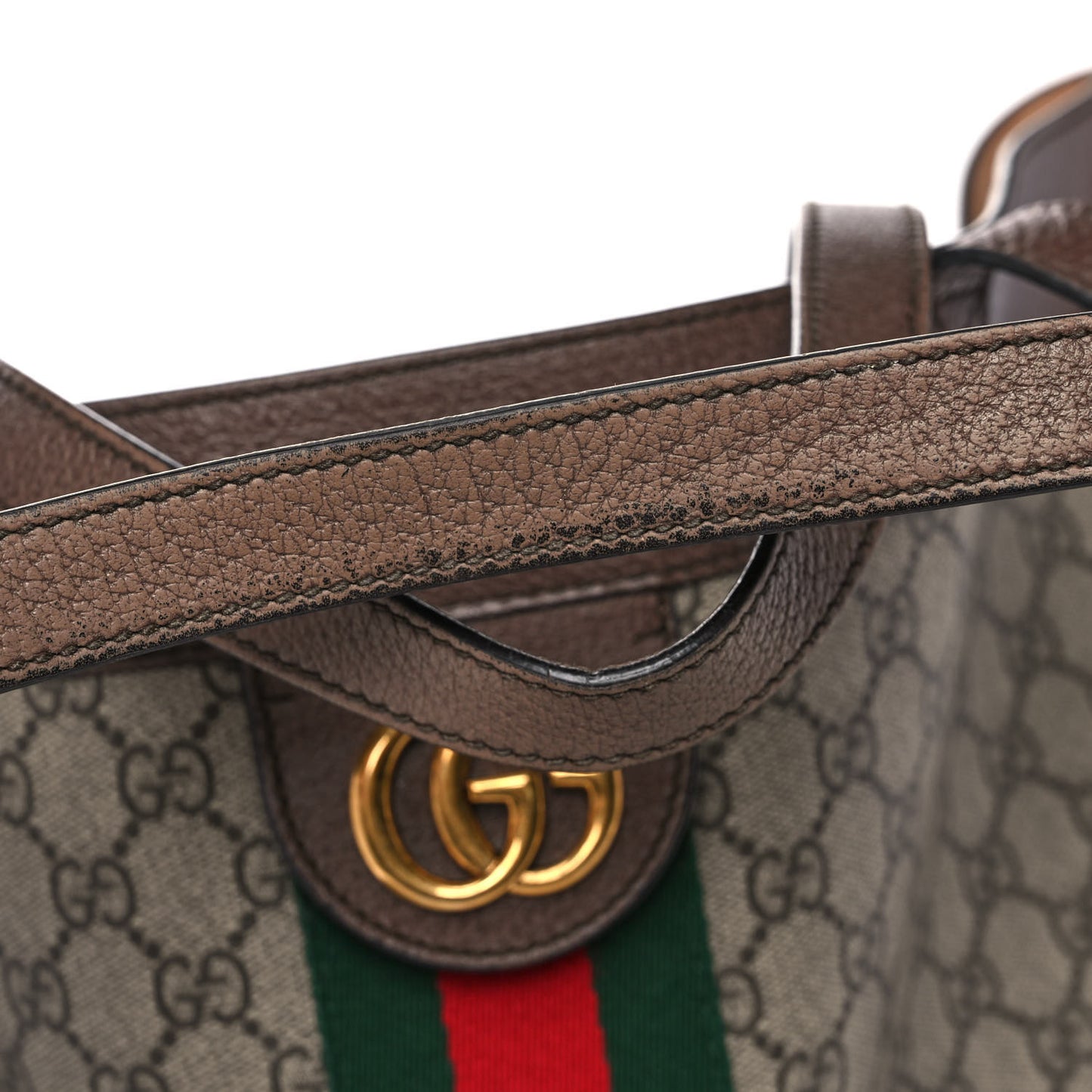 GG Supreme Monogram Web Large Ophidia Tote Brown