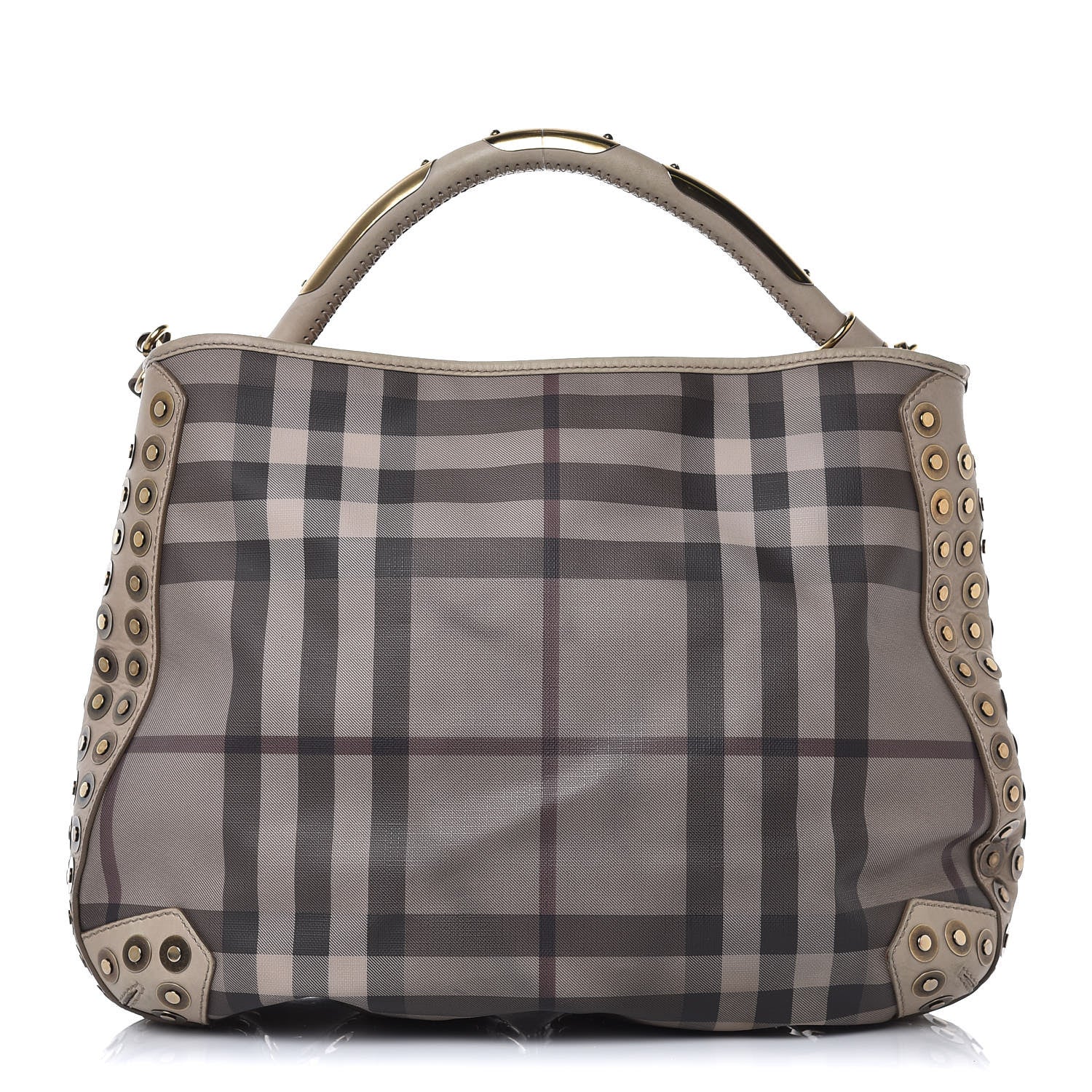 Burberry Smoked Check Studded Hobo Stone 1 of 13
