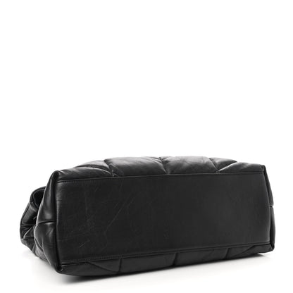 Saint Laurent Calfskin Quilted Medium Loulou Puffer Monogram Chain Satchel Black 5 of 9