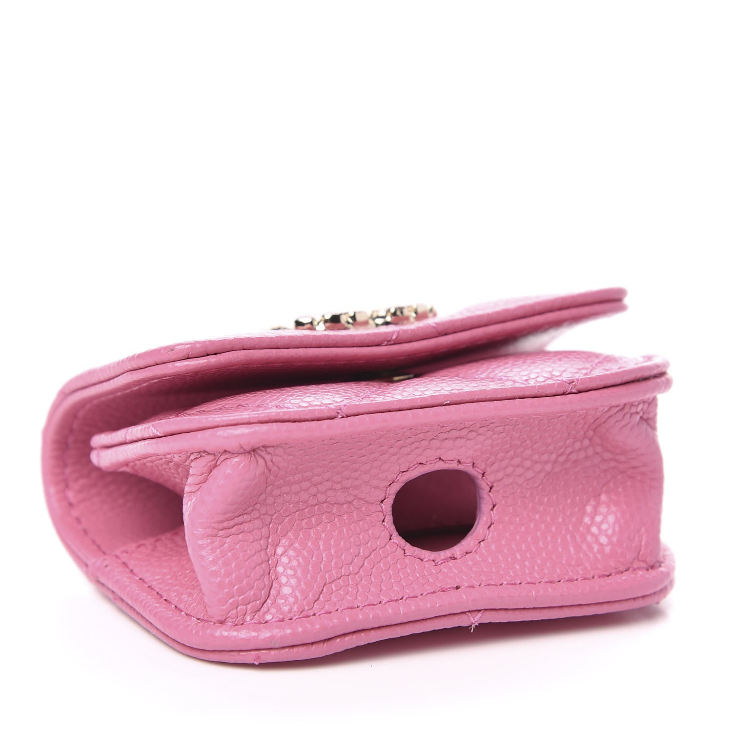 Chanel Caviar Quilted Crystal CC Airpods Pro Case Pink 4 of 9
