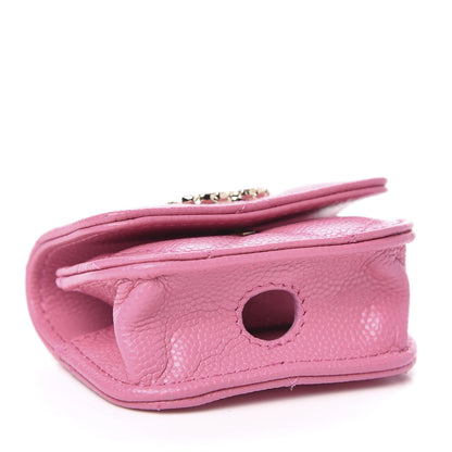 Chanel Caviar Quilted Crystal CC Airpods Pro Case Pink 4 of 9