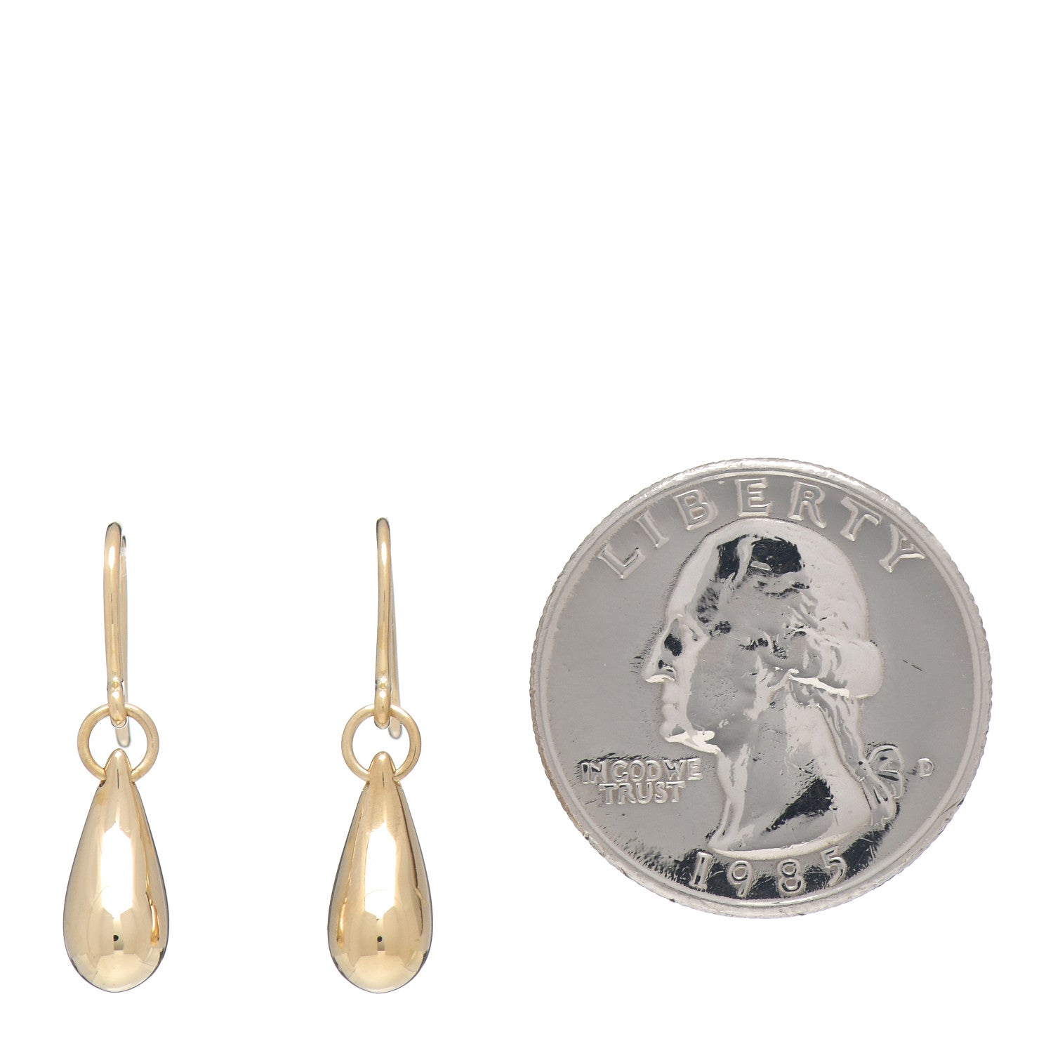 Tiffany 18K Yellow Gold Elsa Peretti 12mm Teardrop Earrings 2 of 4