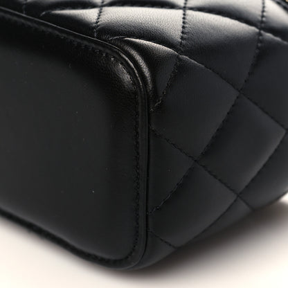 Chanel Lambskin Quilted Mini Pearl Crush Vanity Case With Chain Black 9 of 10