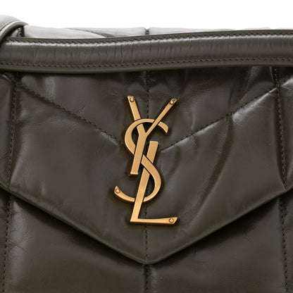 Saint Laurent Lambskin Quilted Small Loulou Puffer Monogram Chain Satchel Light Musk 8 of 10