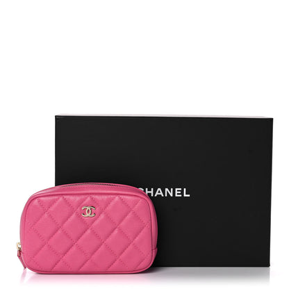 Chanel Caviar Quilted Small Curvy Pouch Cosmetic Case Pink 11 of 11