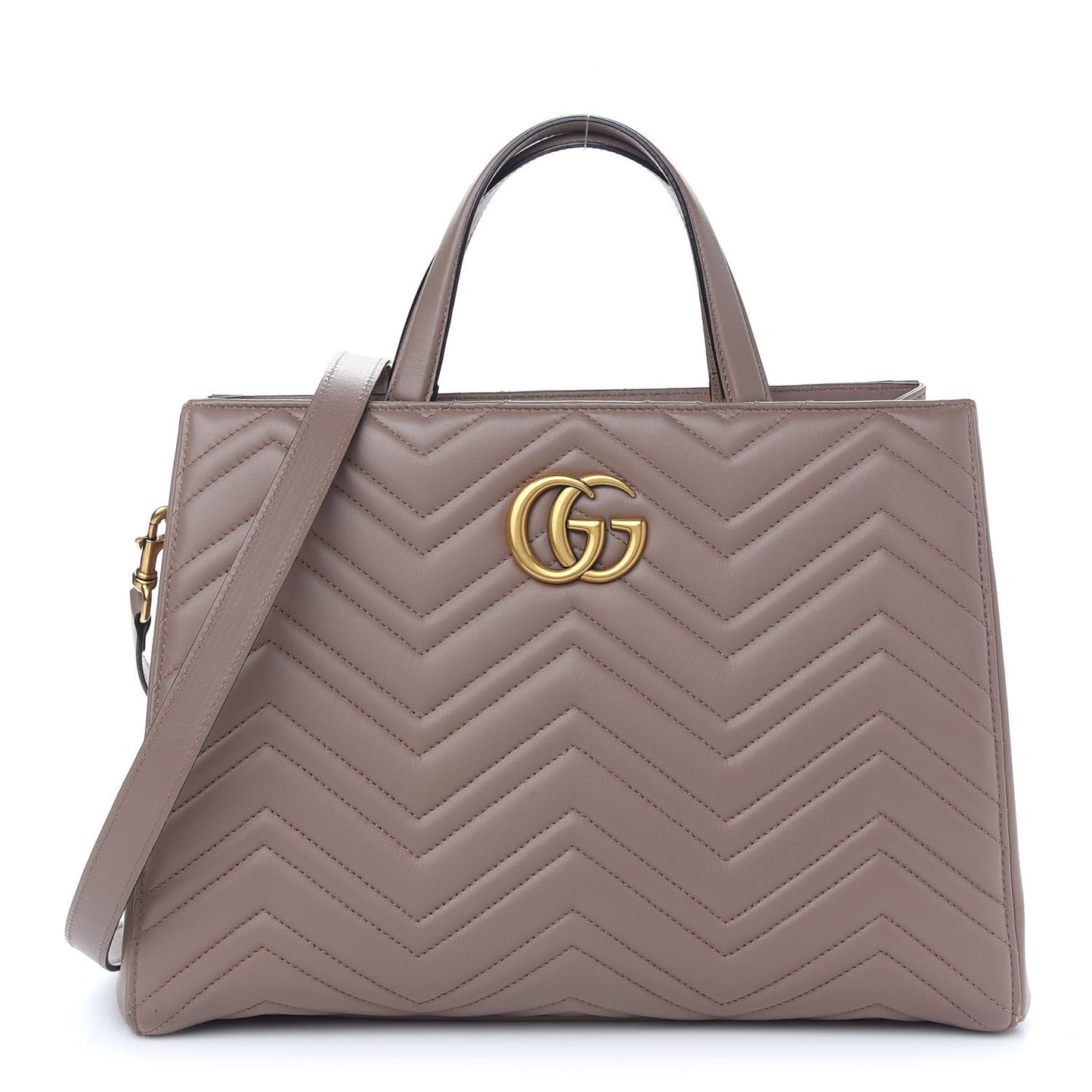 Calfskin Matelasse Medium GG Marmont Tote Porcelain Rose