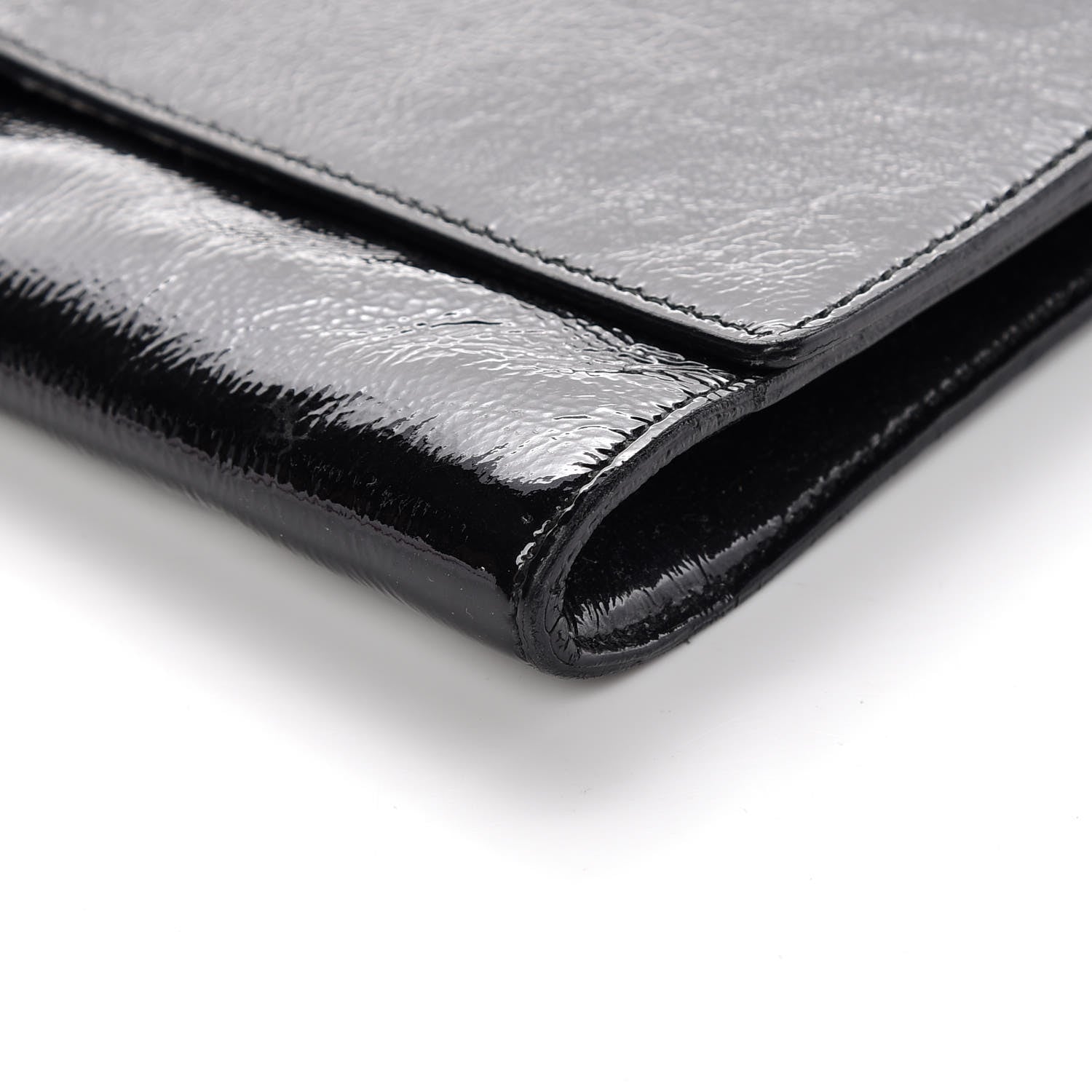 Saint Laurent Textured Patent Monogram Large Belle De Jour Clutch Black 10 of 11