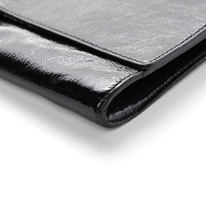 Saint Laurent Textured Patent Monogram Large Belle De Jour Clutch Black 10 of 11