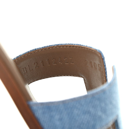 Hermes Denim Canvas Oran Sandals 35.5 Bleu Clair 7 of 7