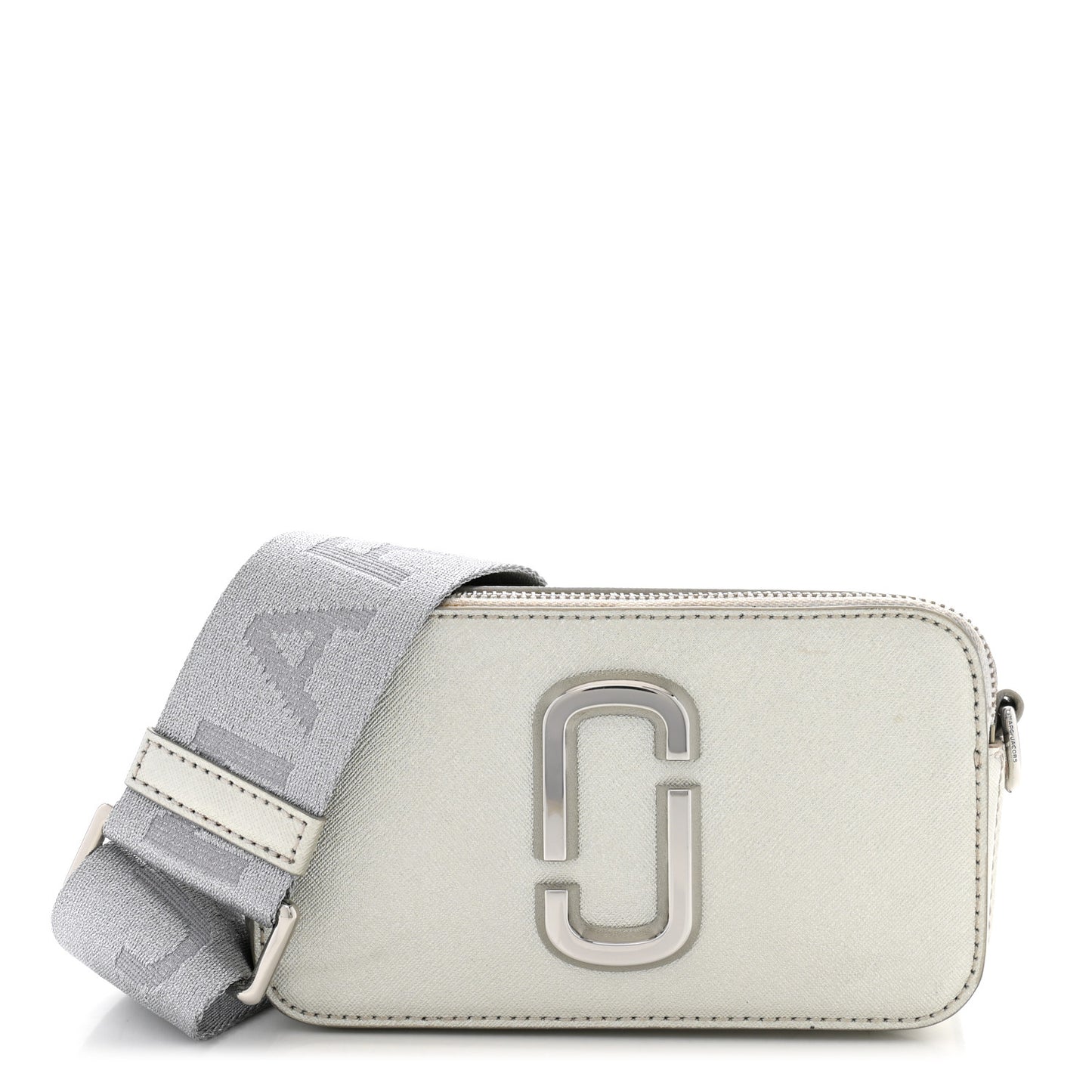Saffiano Small Snapshot Camera Bag Silver