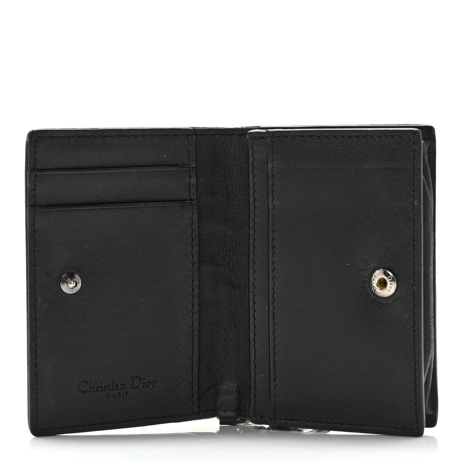 Christian Dior Lambskin Cannage Mini Lady Dior Wallet Black 5 of 14