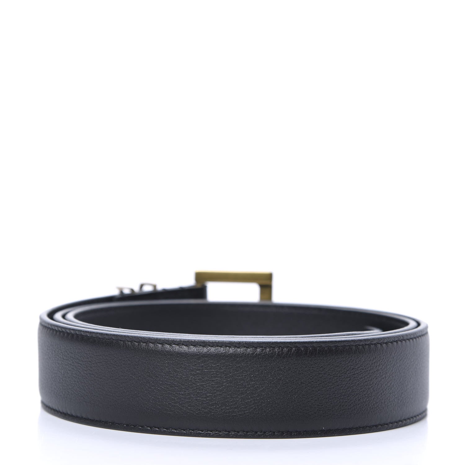 Saint Laurent Smooth Calfskin Monogram Square Buckle Belt 95 38 Black 2 of 5