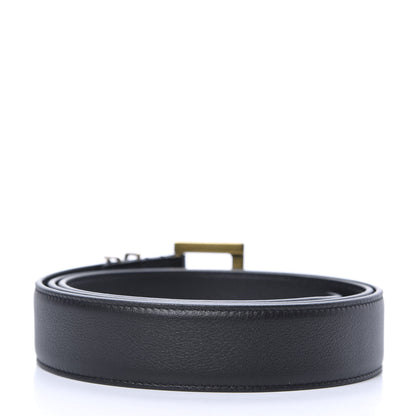 Saint Laurent Smooth Calfskin Monogram Square Buckle Belt 95 38 Black 2 of 5