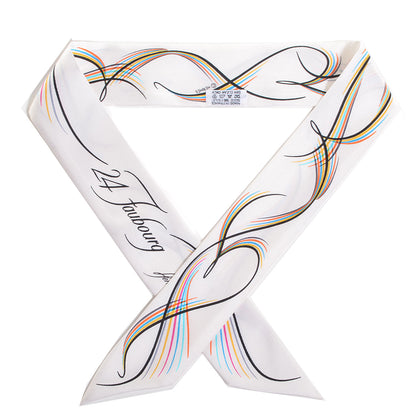 Hermes Silk 24 Faubourg Twilly Scarf Blanc 1 of 4