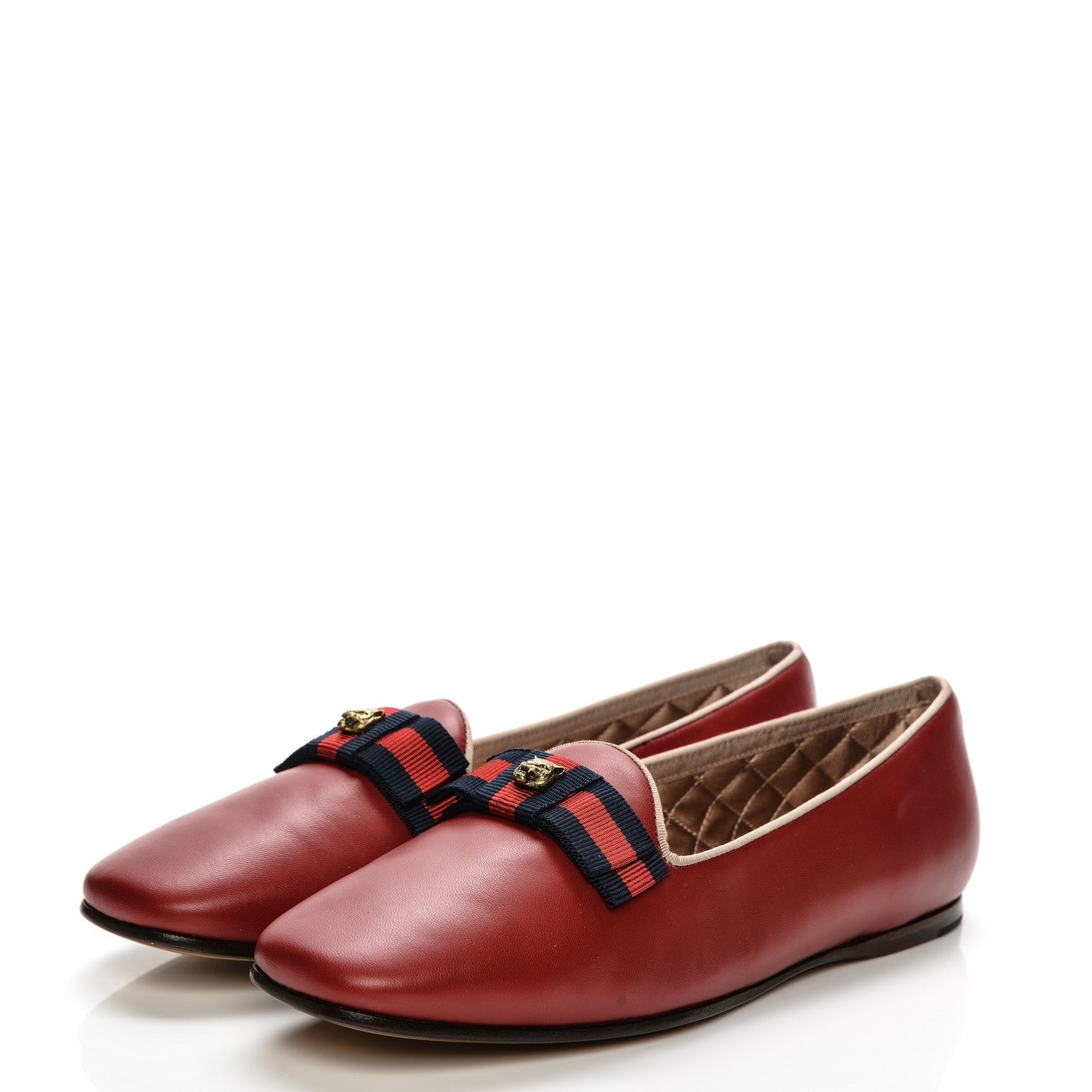 Gucci Calfskin Gallipoli Smoking Loafers 39 Red 3 of 8