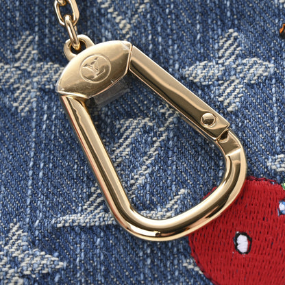 Louis Vuitton LV X TM Monogram Denim Cerises Key Pouch Blue 7 of 8