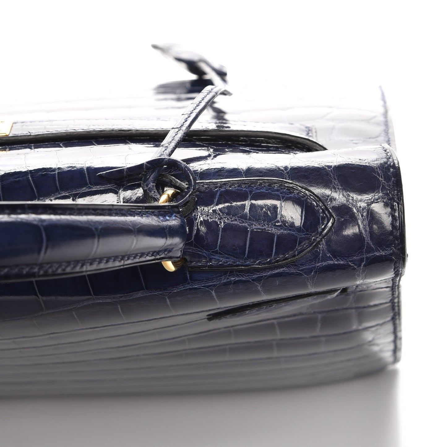 Shiny Niloticus Crocodile Kelly Sellier 32 Bleu Saphir