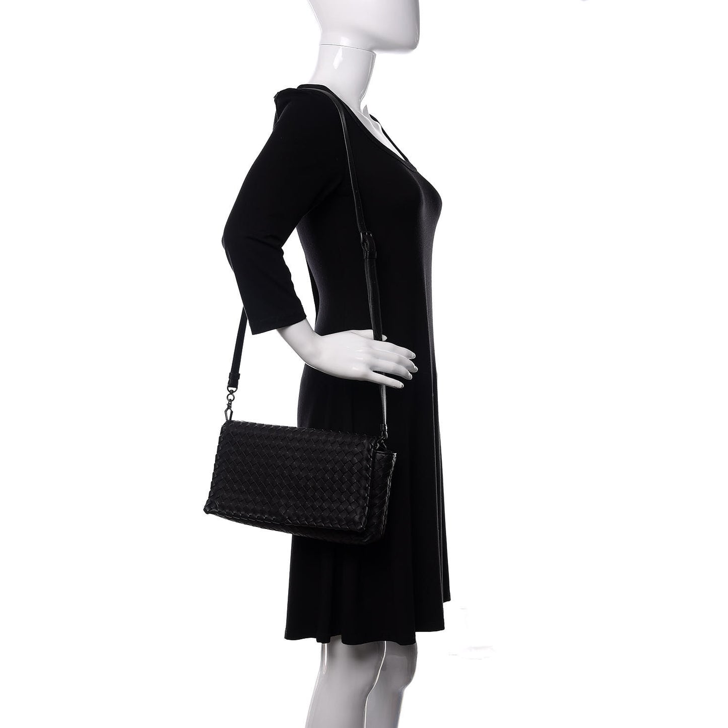 Nappa Intrecciato Dahlia Clutch Crossbody Black