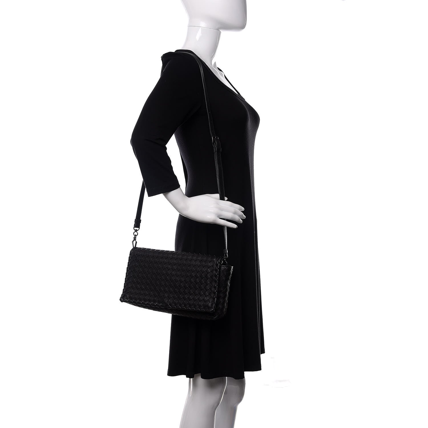 Bottega Veneta Nappa Intrecciato Dahlia Clutch Crossbody Black 2 of 9
