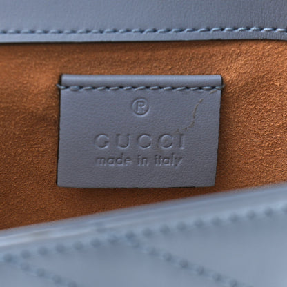 Gucci Calfskin Matelasse Super Mini GG Marmont Shoulder Bag Porcelain Light Blue 6 of 10