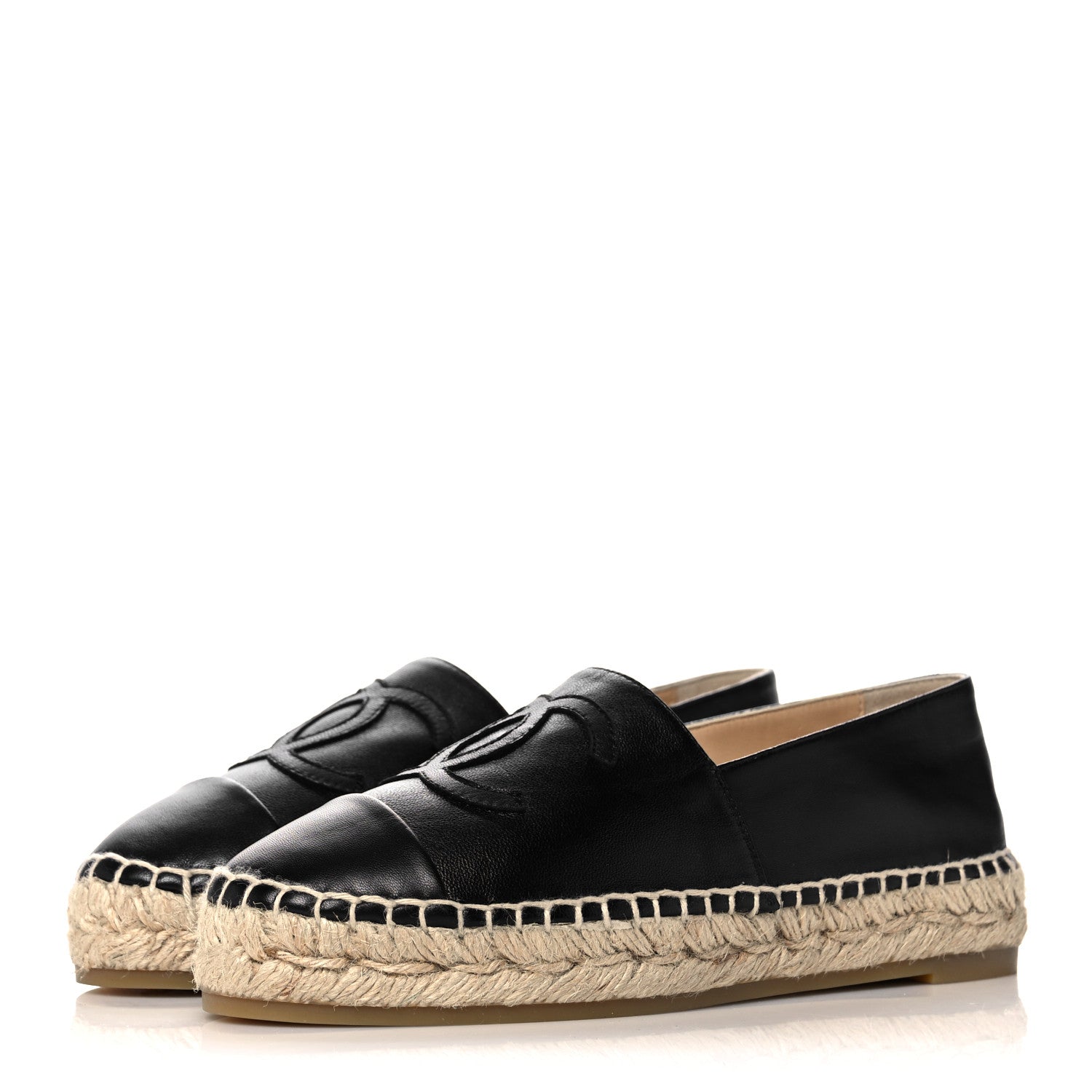 Chanel Lambskin CC Espadrilles 35 Black 3 of 9