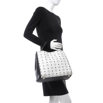 MCM Visetos Medium Corina Shoulder Bag White 3 of 10