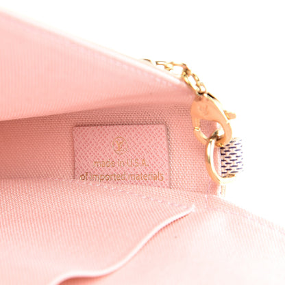 Louis Vuitton Damier Azur Pochette Felicie Chain Wallet Rose Ballerine 8 of 13