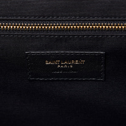 Saint Laurent Grain De Poudre Textured Mixed Matelasse Large Triquilt Monogram Satchel Black 7 of 10