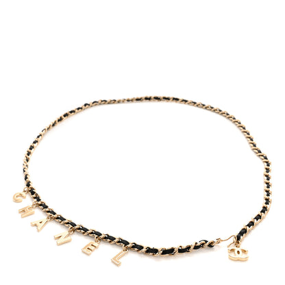 Chanel Lambskin Chain Logo Belt Black Gold 1 of 4