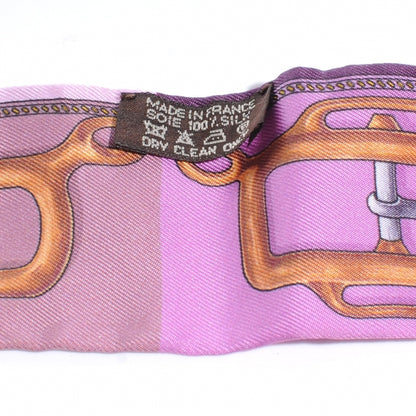 Hermes Silk Bouclerie d Attelage Twilly Scarf Purple 6 of 7