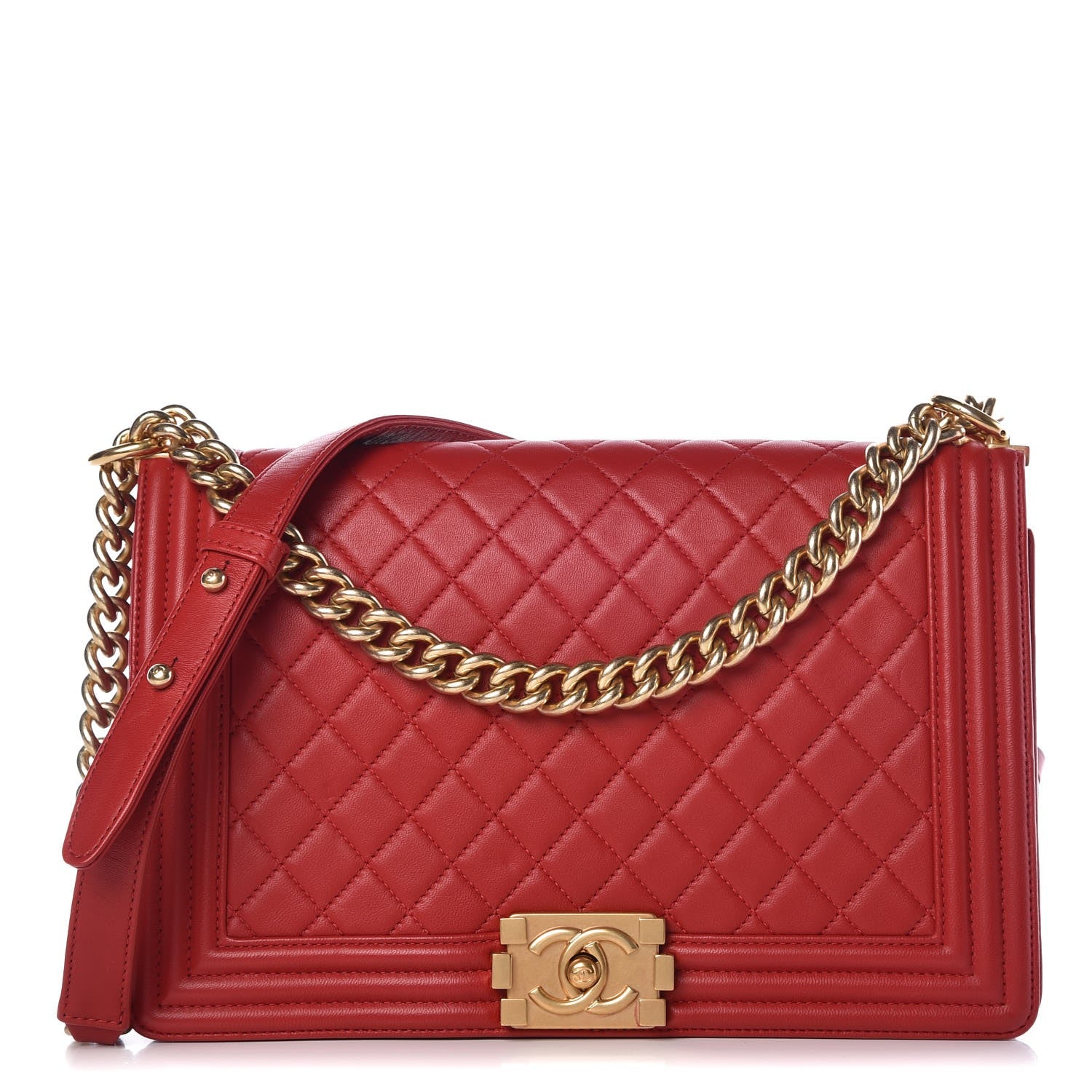 Chanel Lambskin Quilted New Medium Boy Flap Red 1 of 9