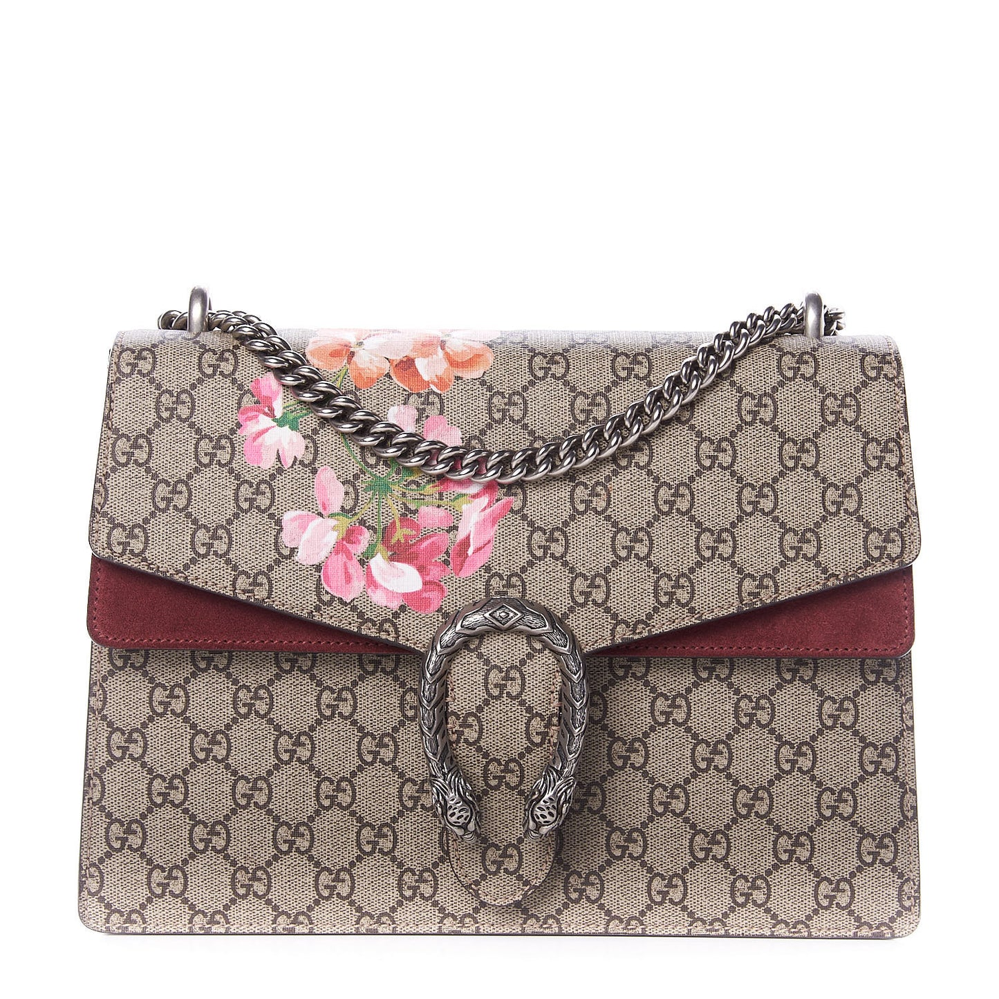GG Supreme Monogram Blooms Medium Dionysus Shoulder Bag Beige Multicolor Dry Rose