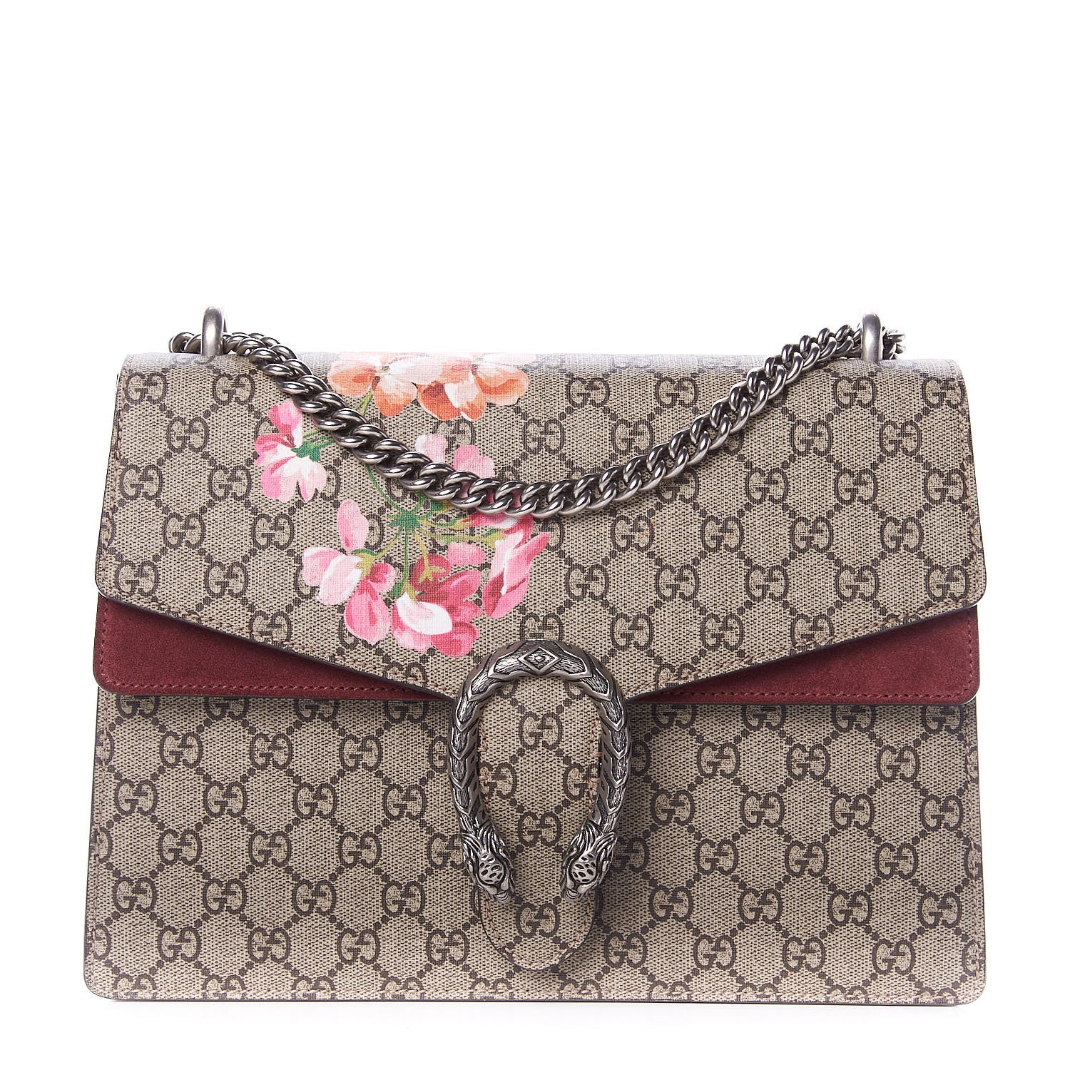Gucci GG Supreme Monogram Blooms Medium Dionysus Shoulder Bag Beige Multicolor Dry Rose 1 of 9