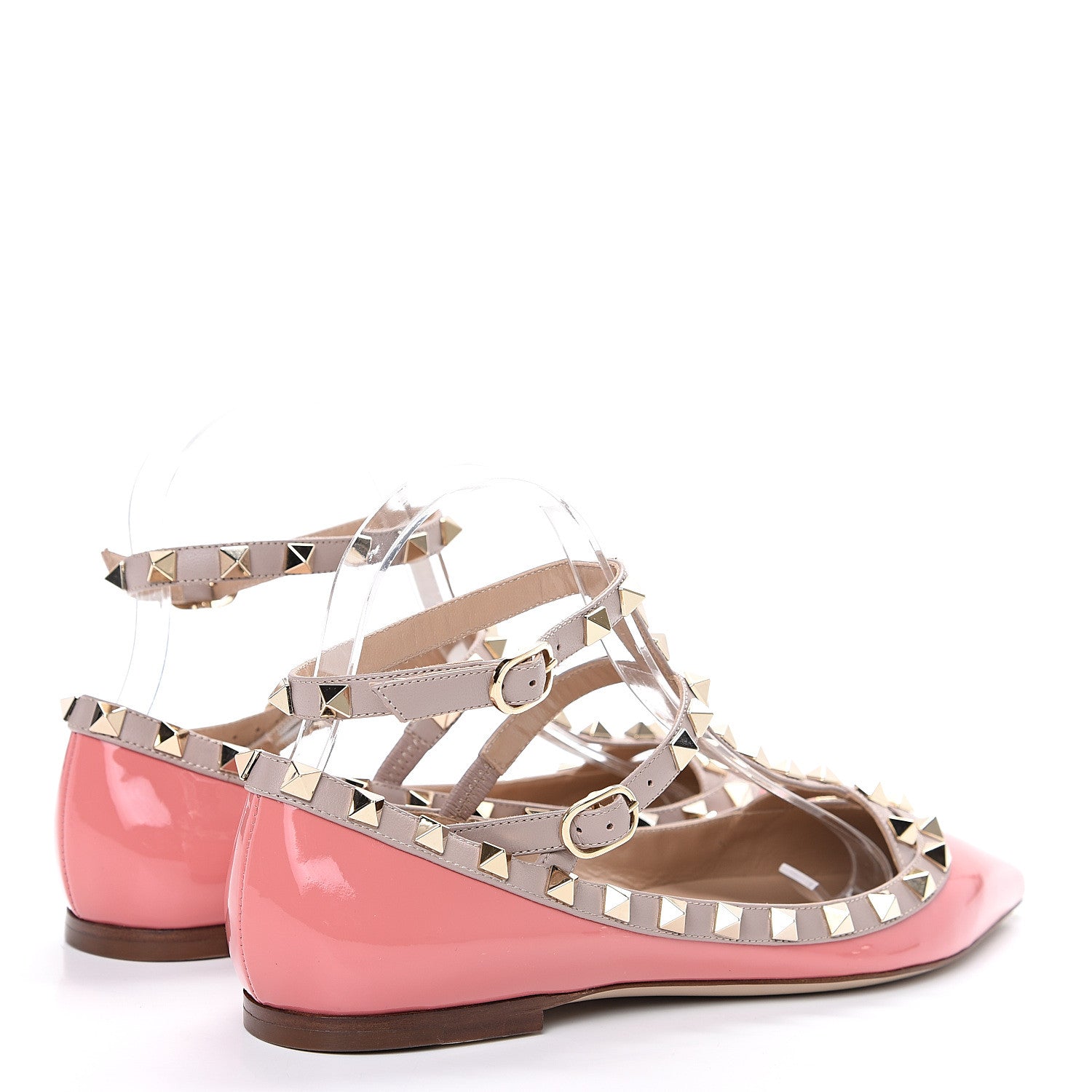 Valentino Garavani Patent Rockstud Cage Ballerina Flats 37 Ninphea Poudre 4 of 7