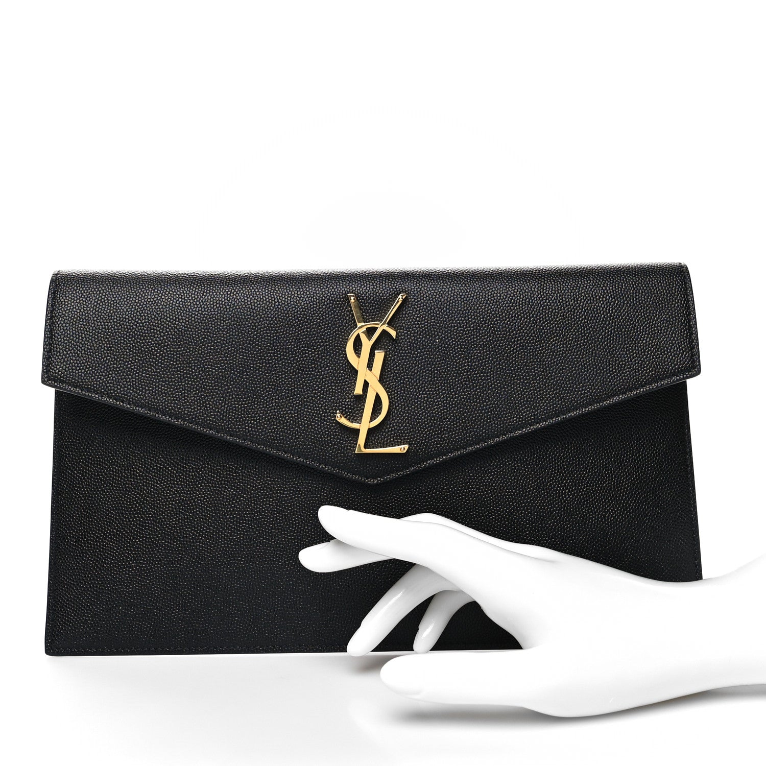 Saint Laurent Grain De Poudre Uptown Pouch Black 2 of 10