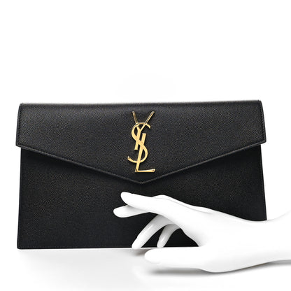 Saint Laurent Grain De Poudre Uptown Pouch Black 2 of 10