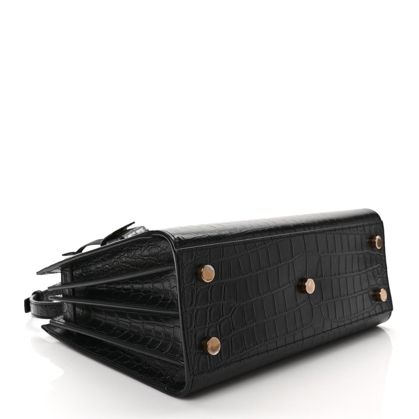 Calfskin Crocodile Embossed Baby Sac De Jour Black