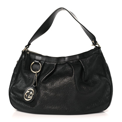 Gucci Guccissima Medium Sukey Hobo Black 1 of 9