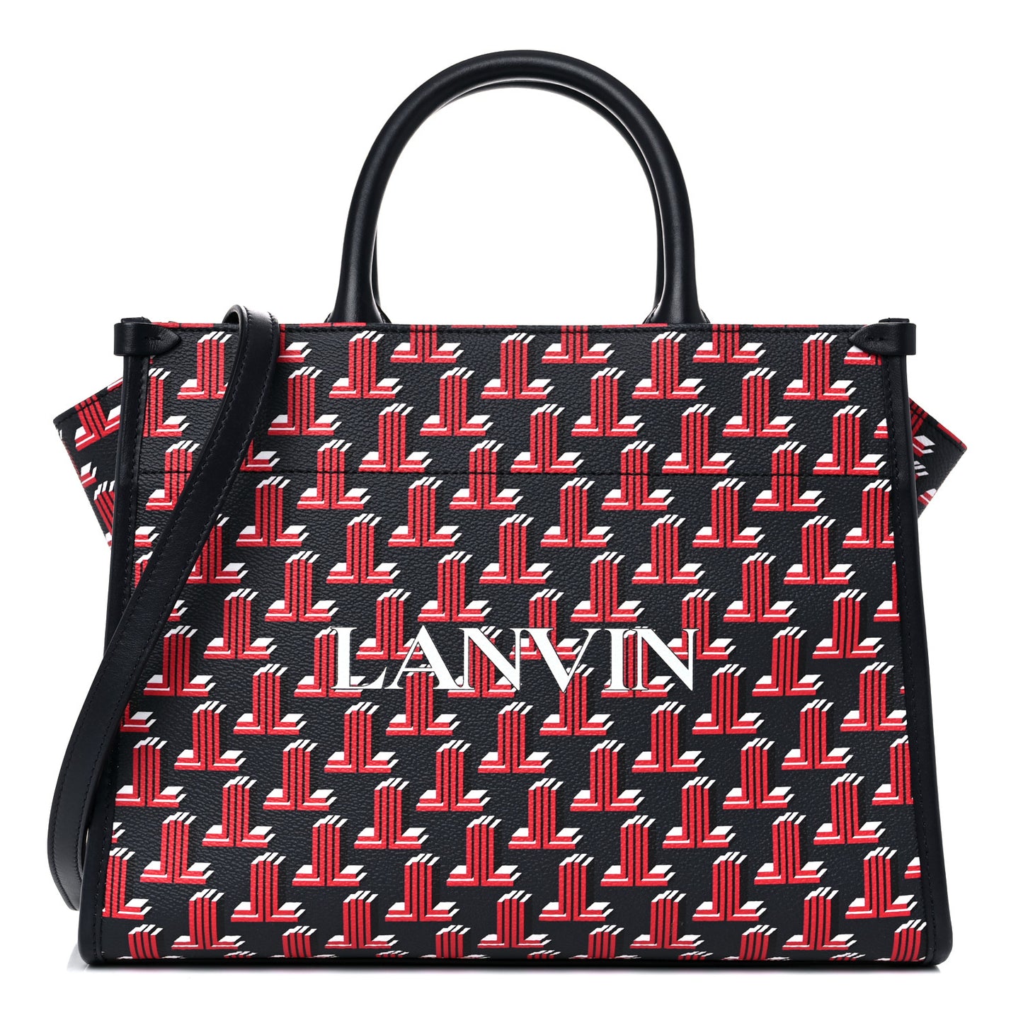 Calfskin Canvas 3D JL Printed In & Out Tote Red