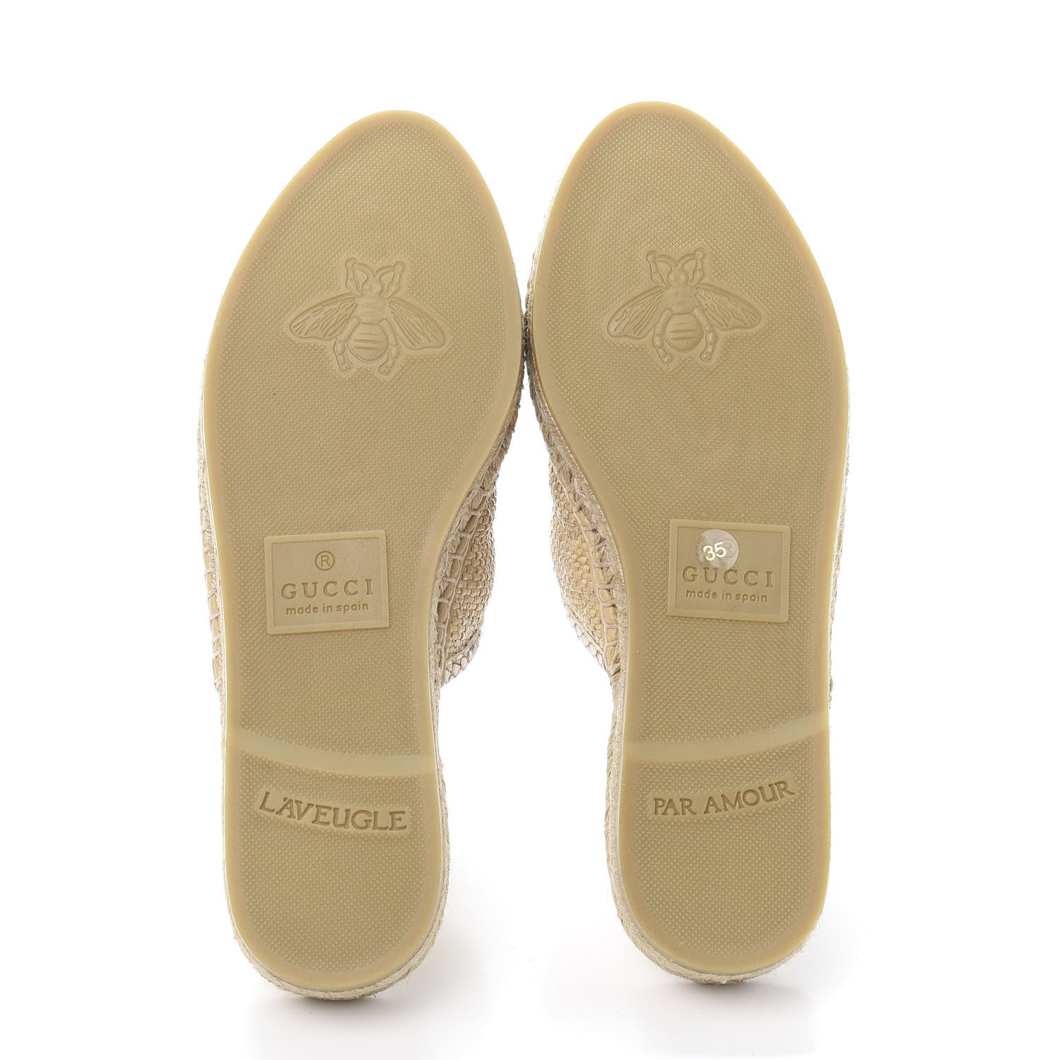 Gucci Straw Elaphe Matelasse GG Marmont Espadrille Slippers 35 Natural Cream Brown 4 of 8