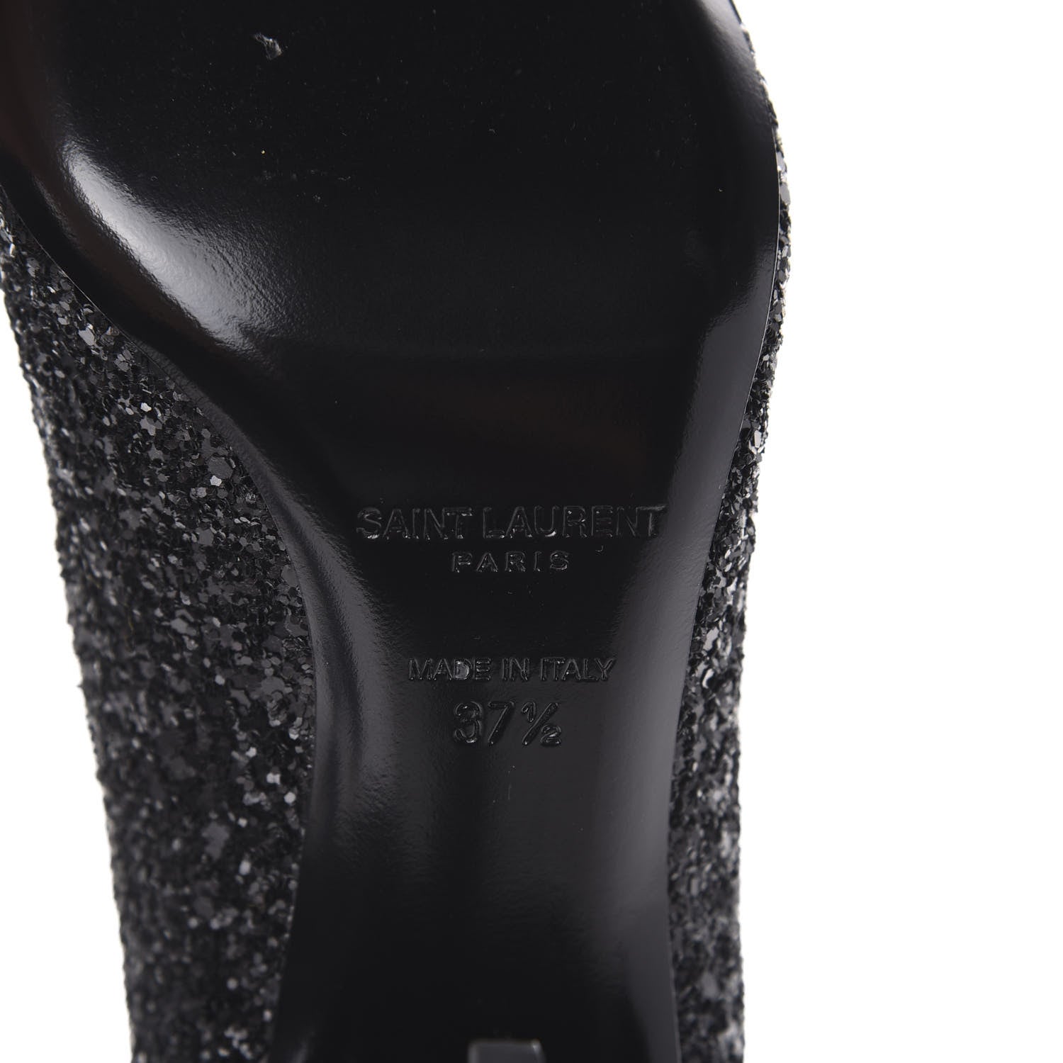 Saint Laurent Glitter Opyum 85 Pumps 37.5 Black 6 of 9